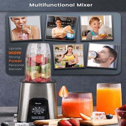 Stainless Steel Electric Milkshake Mixer High-Speed Drink & Smoothie Maker