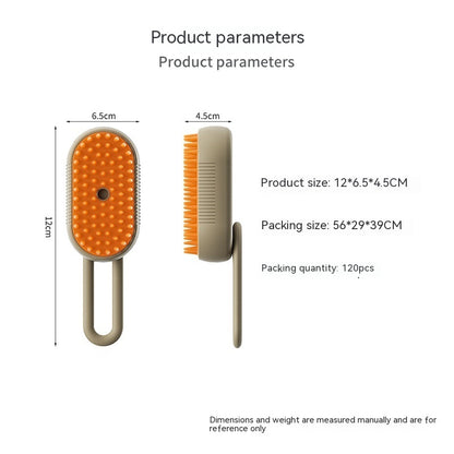 3-in-1 Electric Steam Pet Brush Groom, Massage & De-Shed Effortlessly