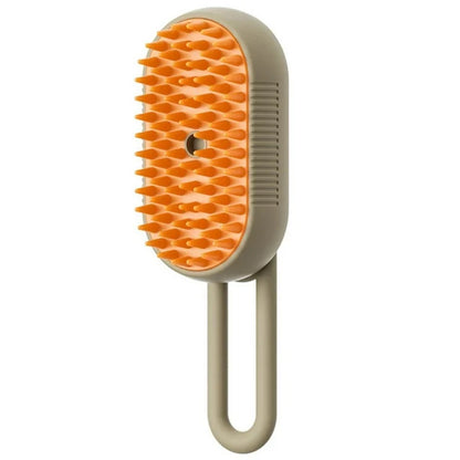 3-in-1 Electric Steam Pet Brush Groom, Massage & De-Shed Effortlessly